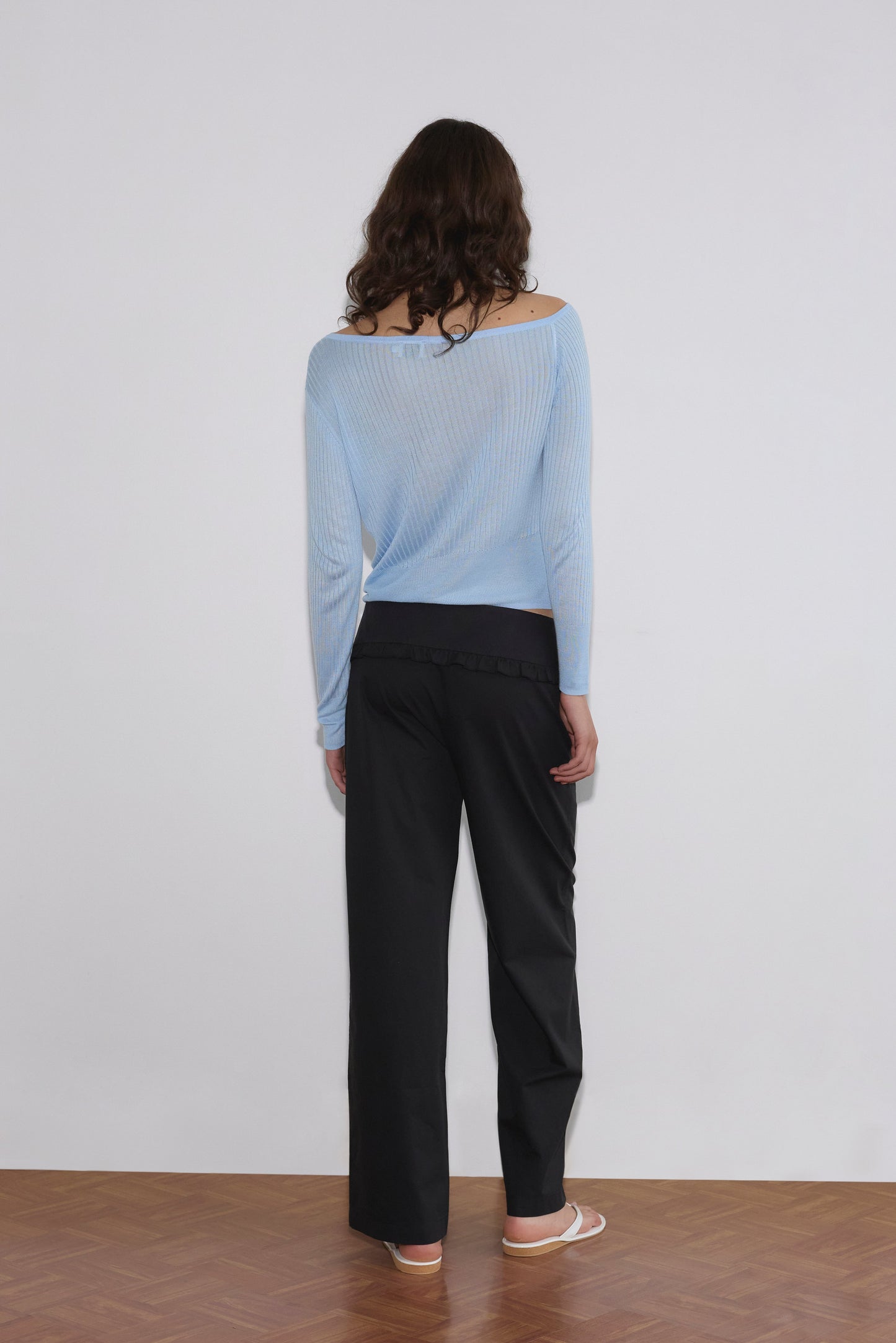 Flounce Belt Pant - Black