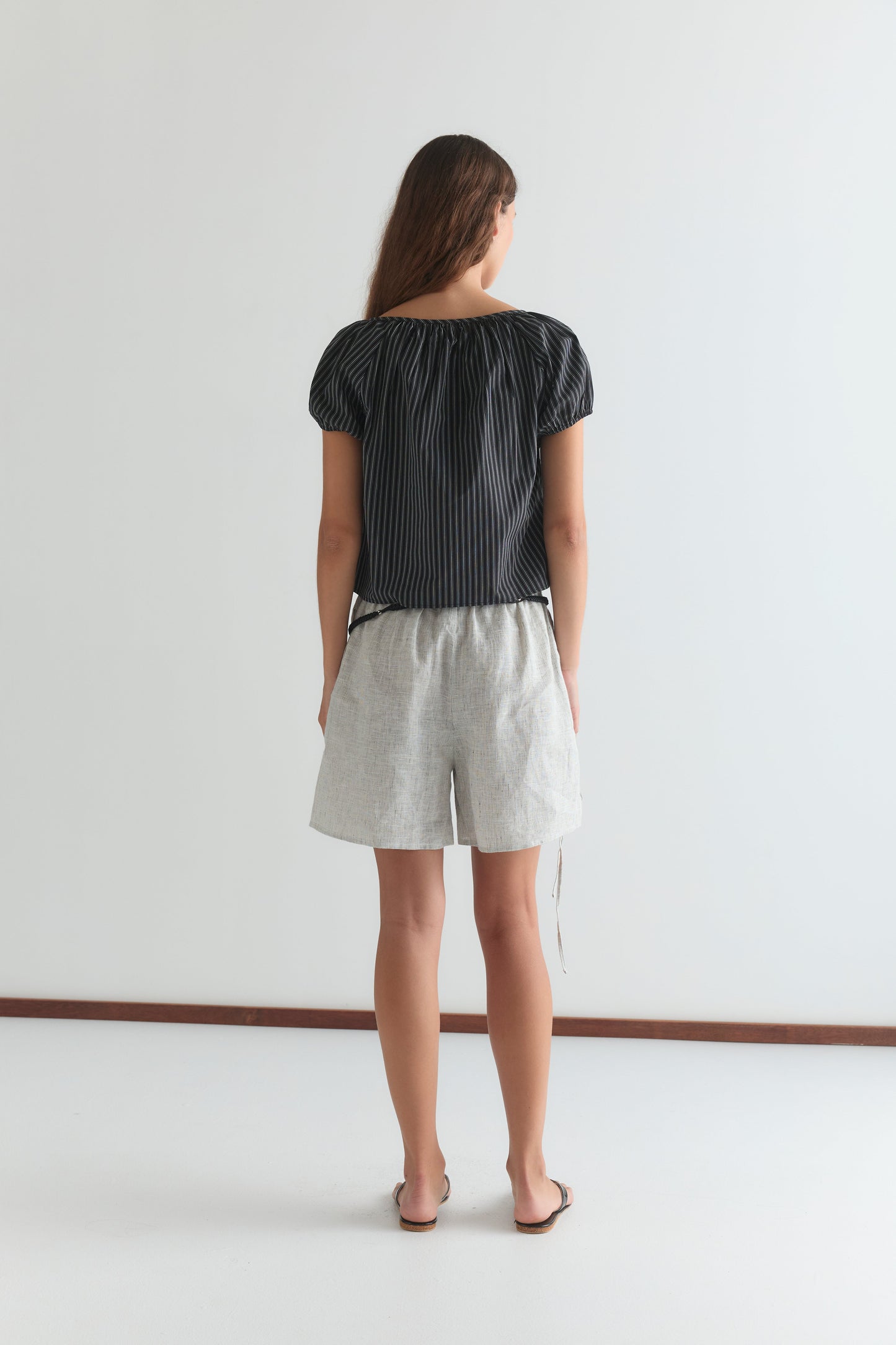 Poplin T Shirt - Mono Stripe