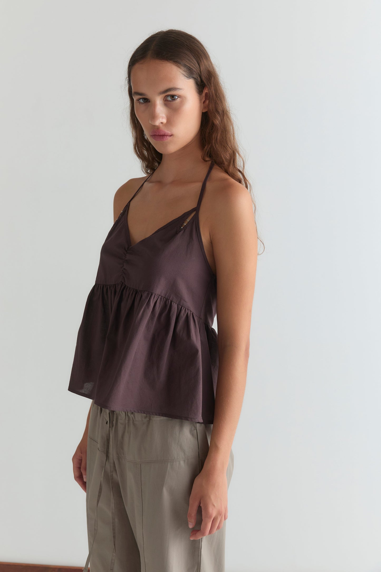 Keyhole Halter Top - Wine