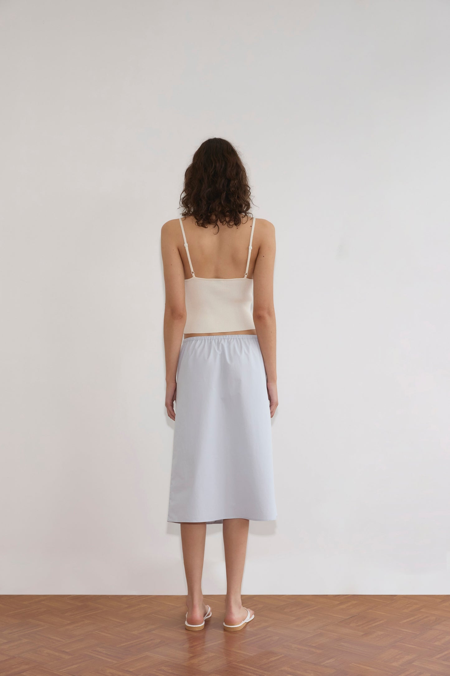 Cross Panel Knit Top - Off White