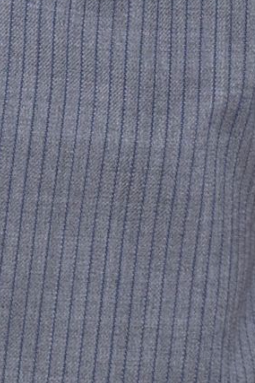 Wool Belt Pant - Grey Blue Stripe