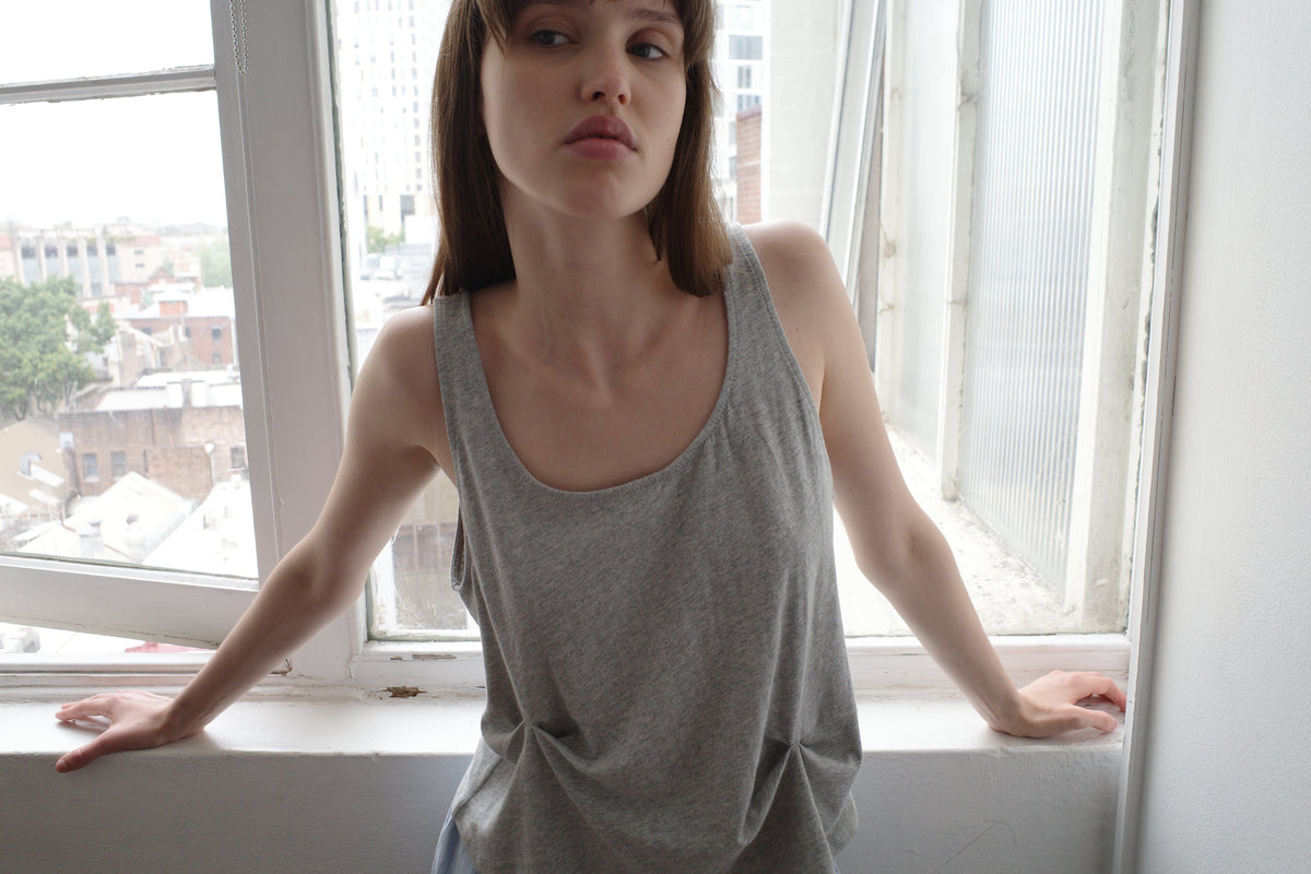 Pinch Gather Tank - Grey