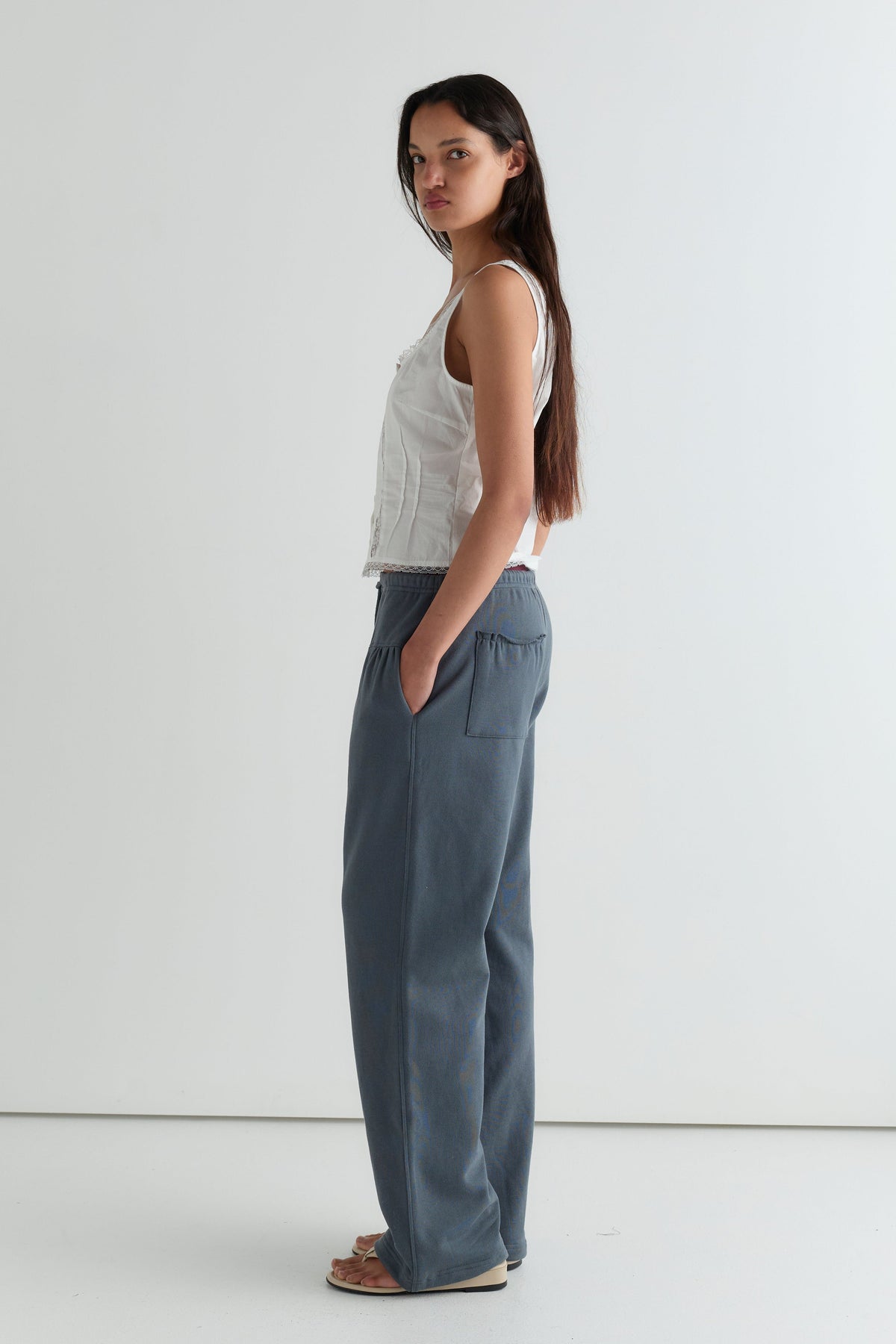 Frill Trackpant - Blue Slate
