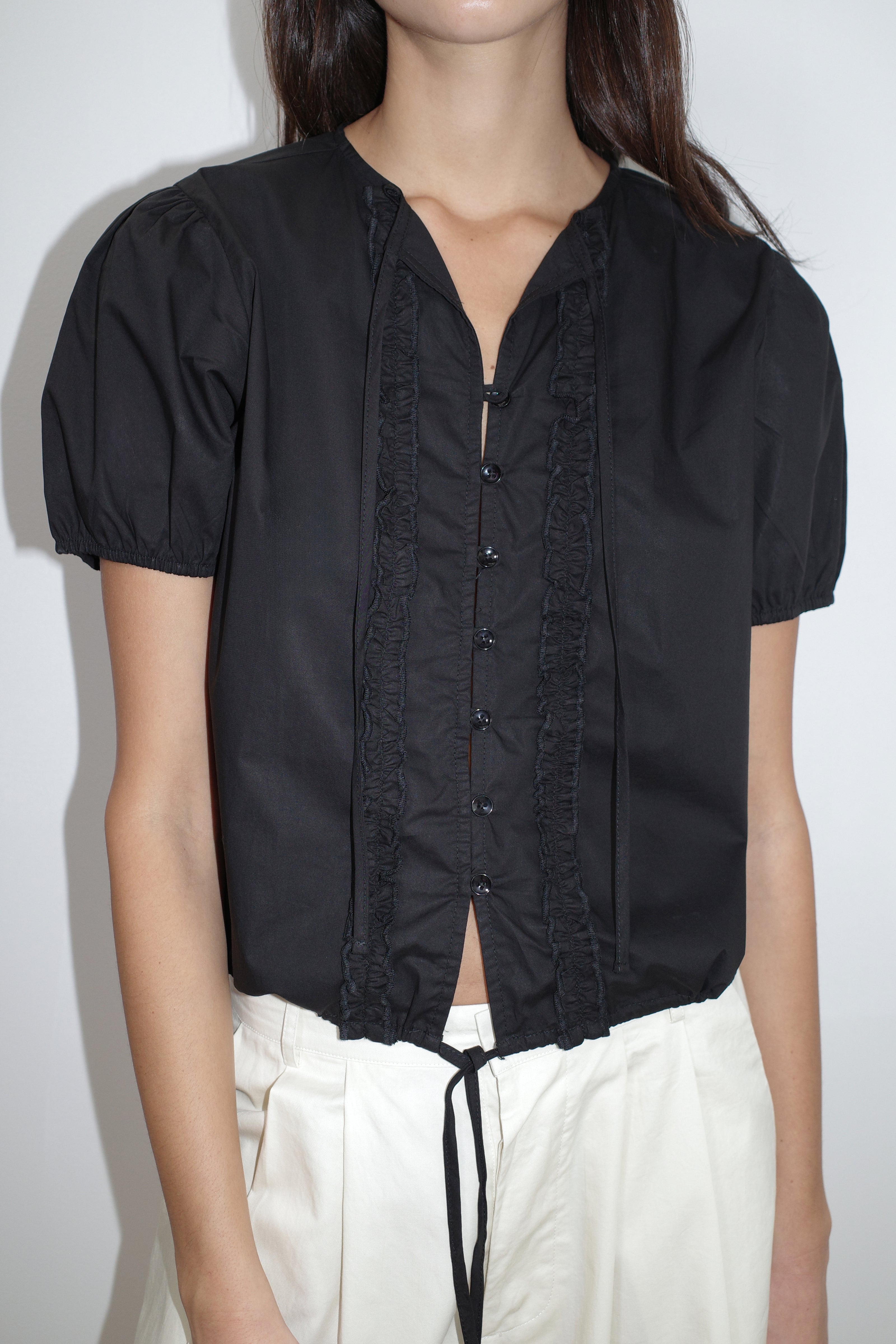 Double Frill Top - Black – Deiji Studios US