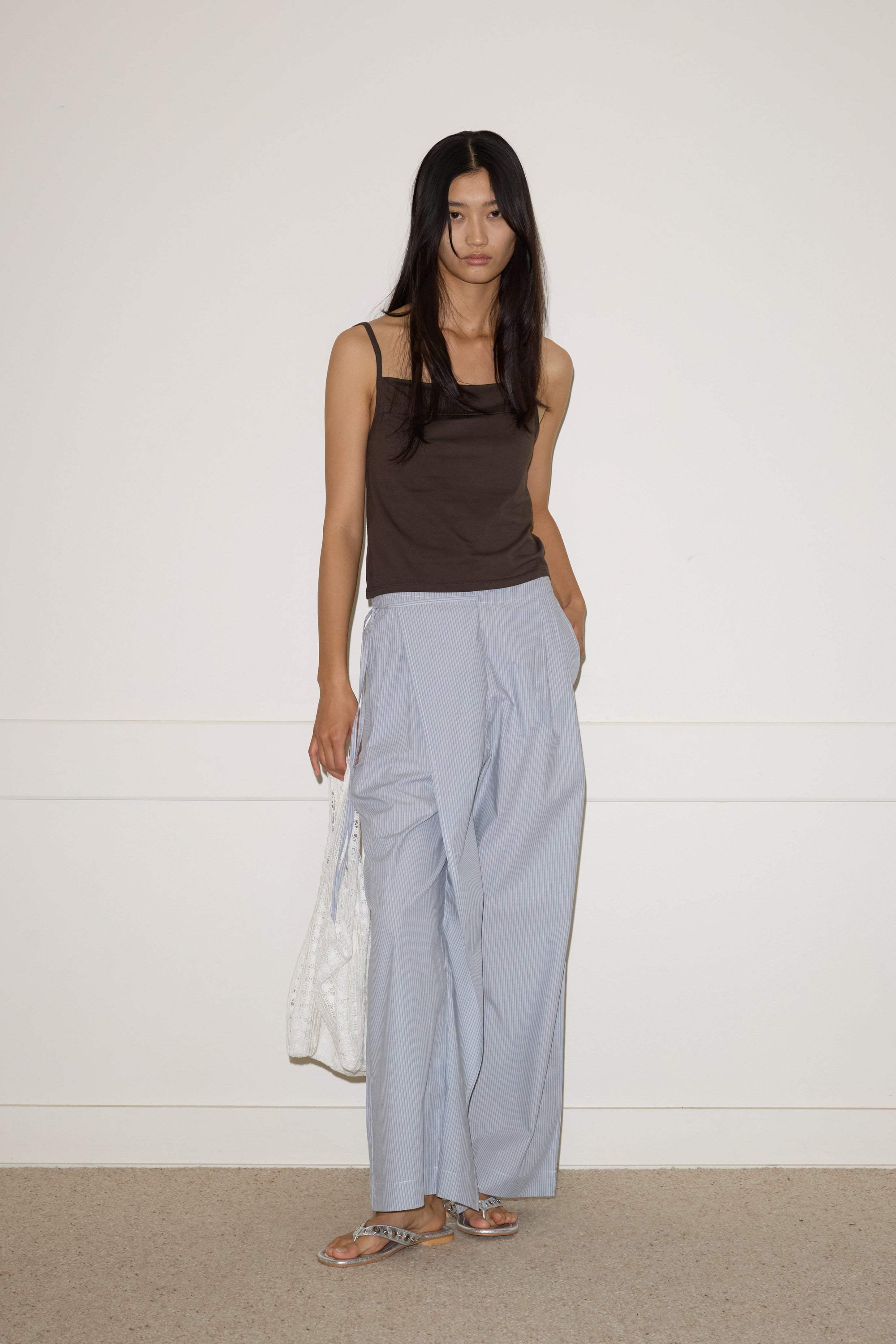 パンツ STUDIOTABLE : 25SS / DOUBLE WAIST BANDING COTTON PANTS BALIANG Double Waisted Stripe Pants – 96Dragon Studio