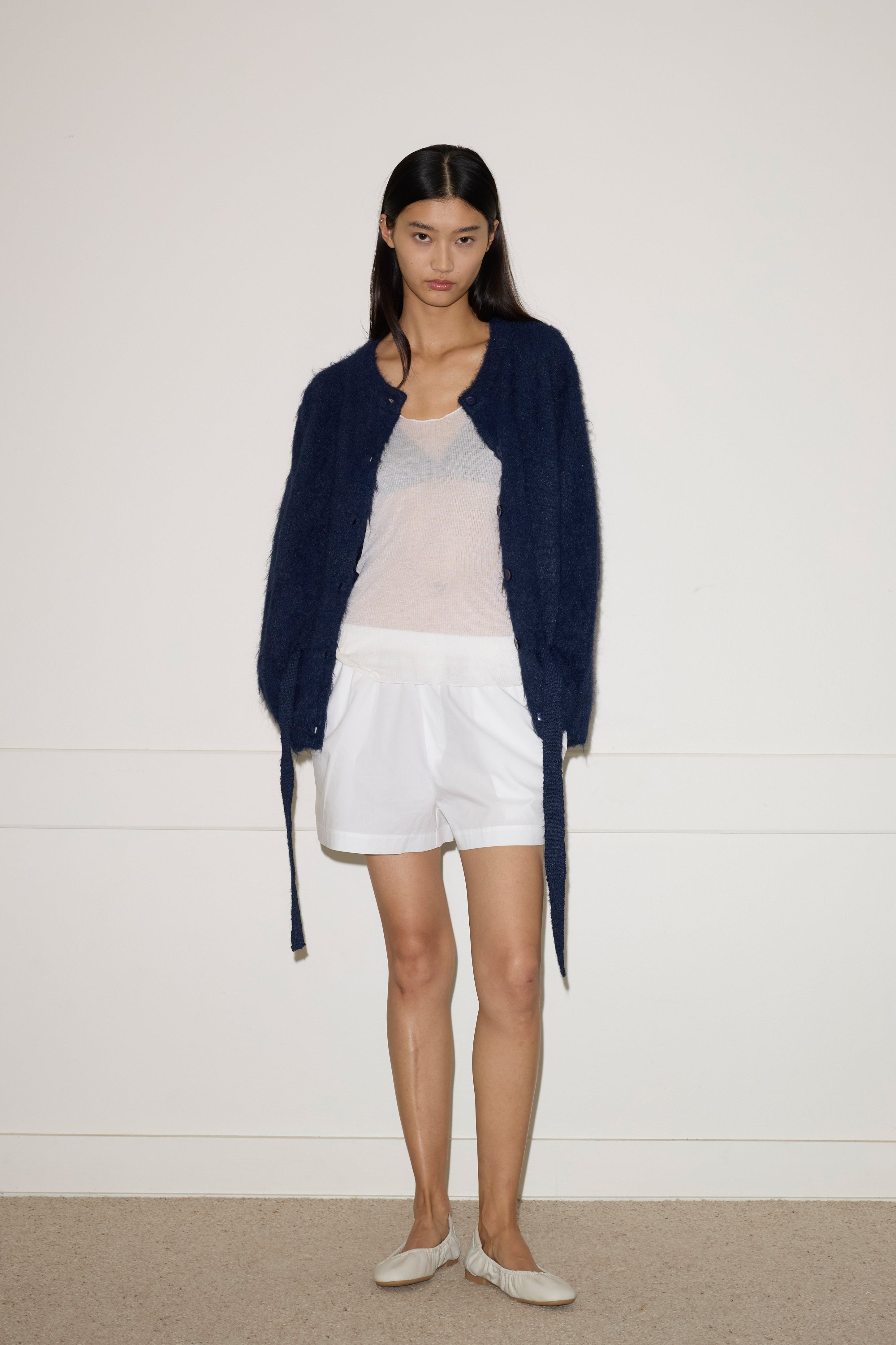Belted Cardi - Navy – Deiji Studios US