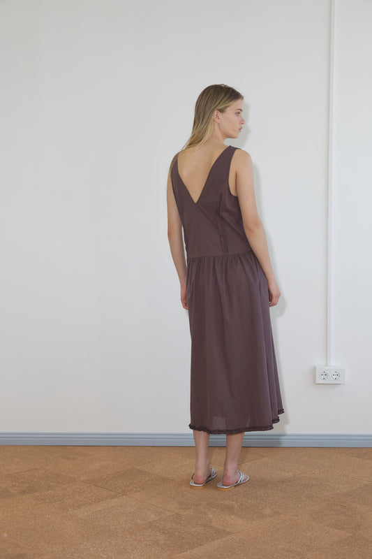 Pintuck Dress - Raisin