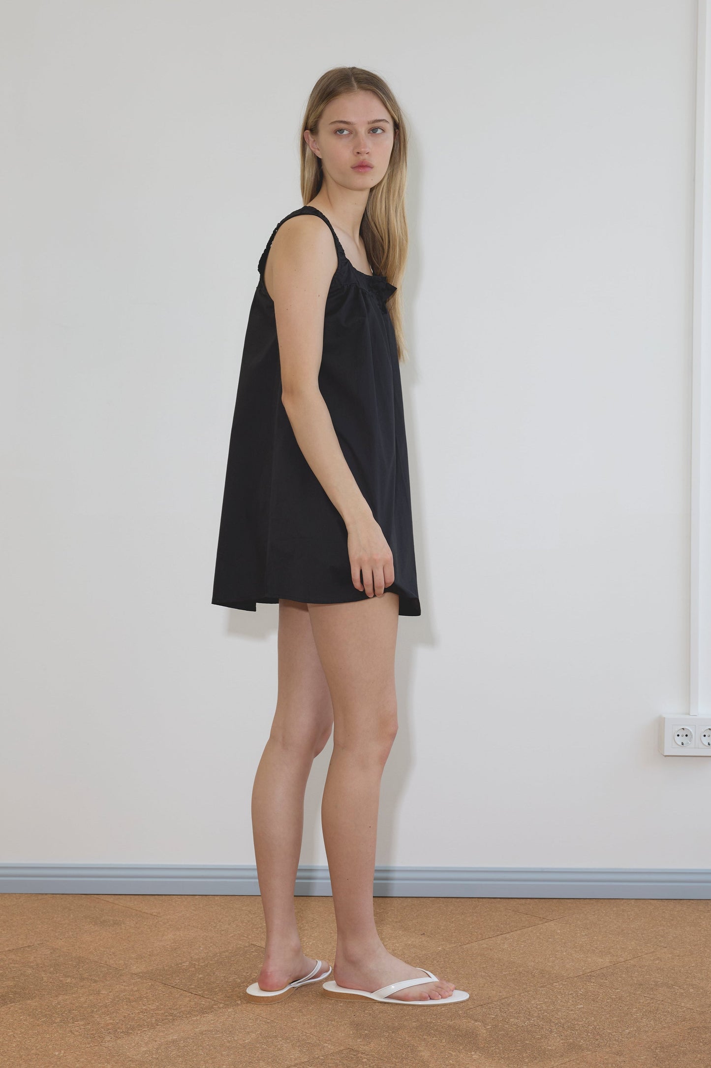 Yoke Mini Dress - Black