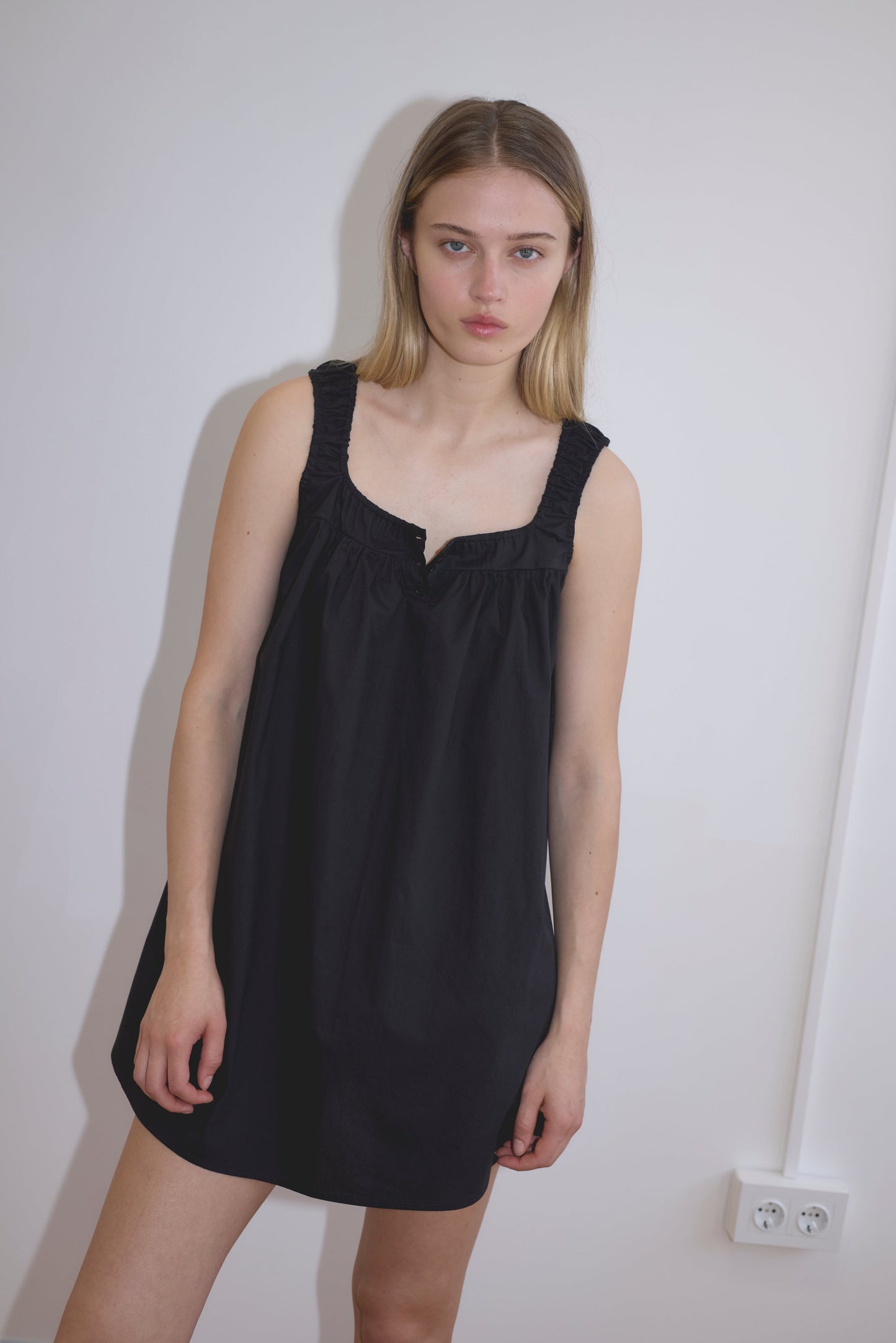 Yoke Mini Dress - Black