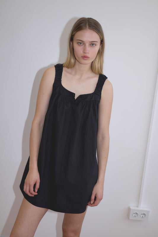 Yoke Mini Dress - Black