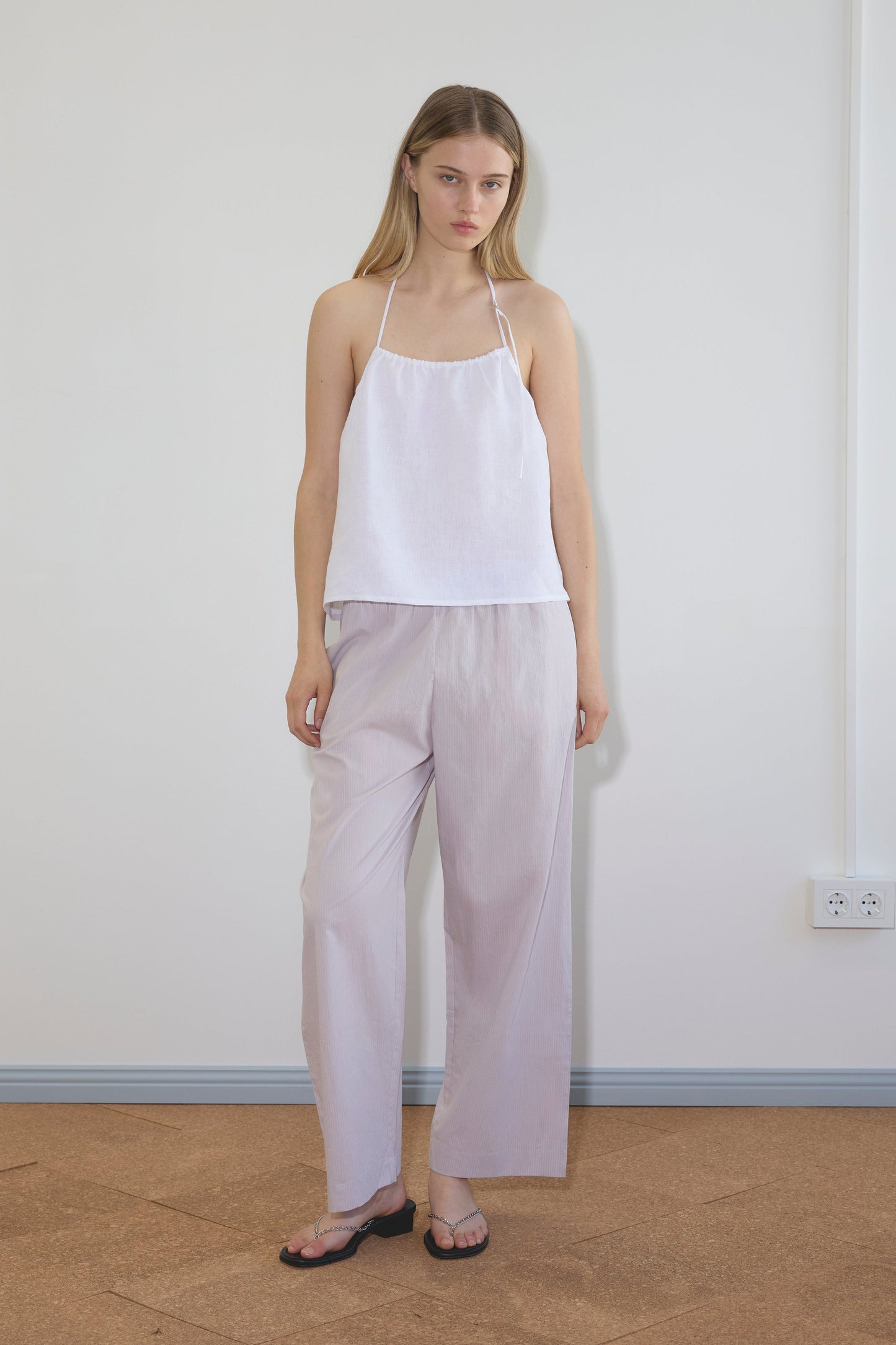 Ease Trouser - Lilac Stripe