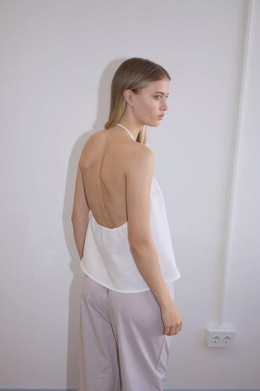 O Ring Halter - White