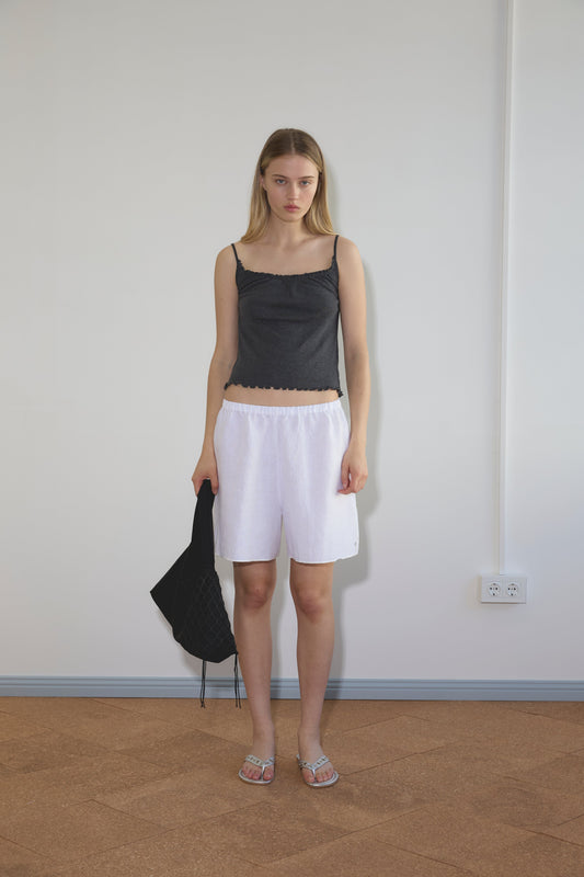 Press Stud Short - White