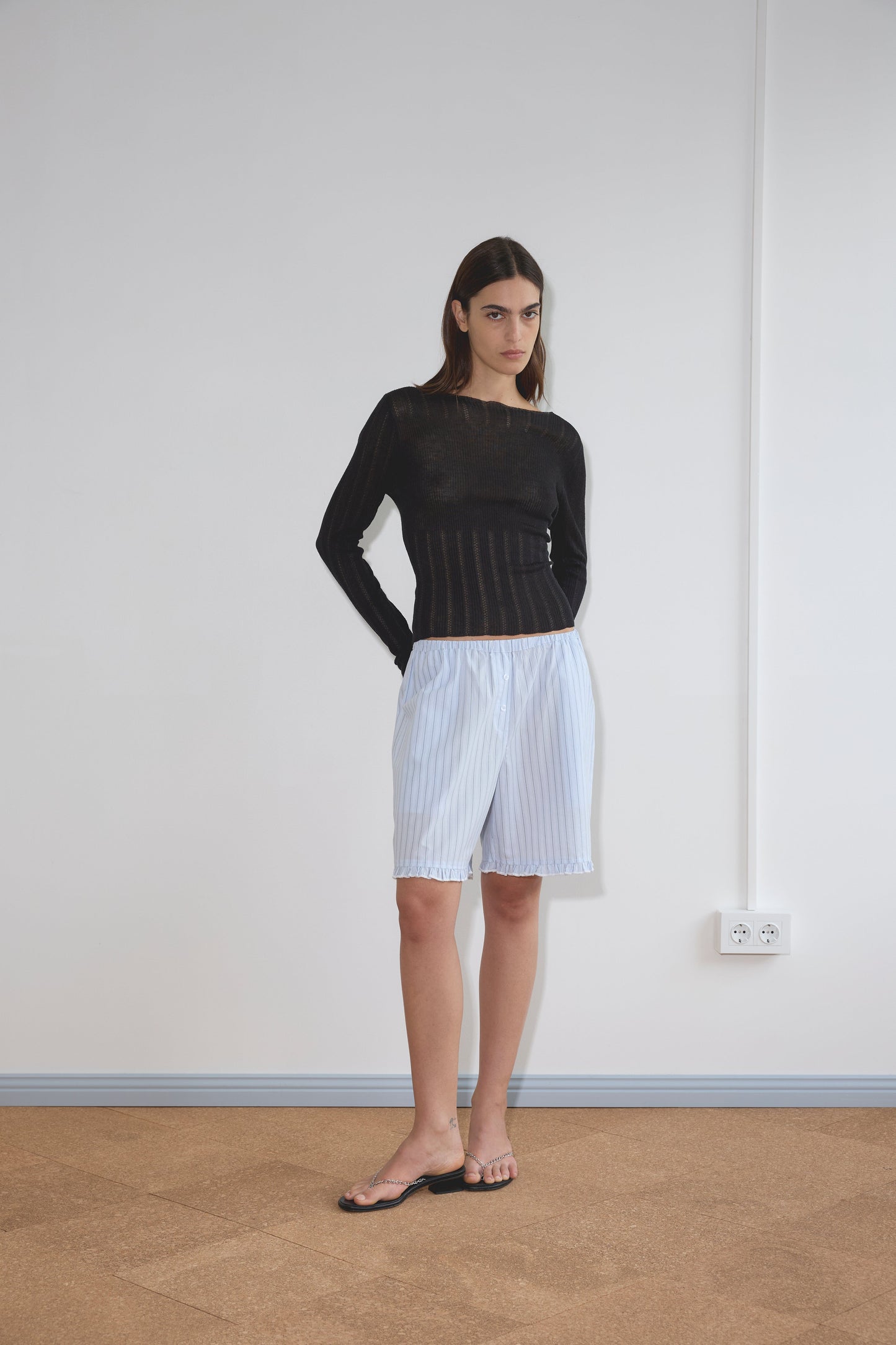 Open Work Longsleeve - Black