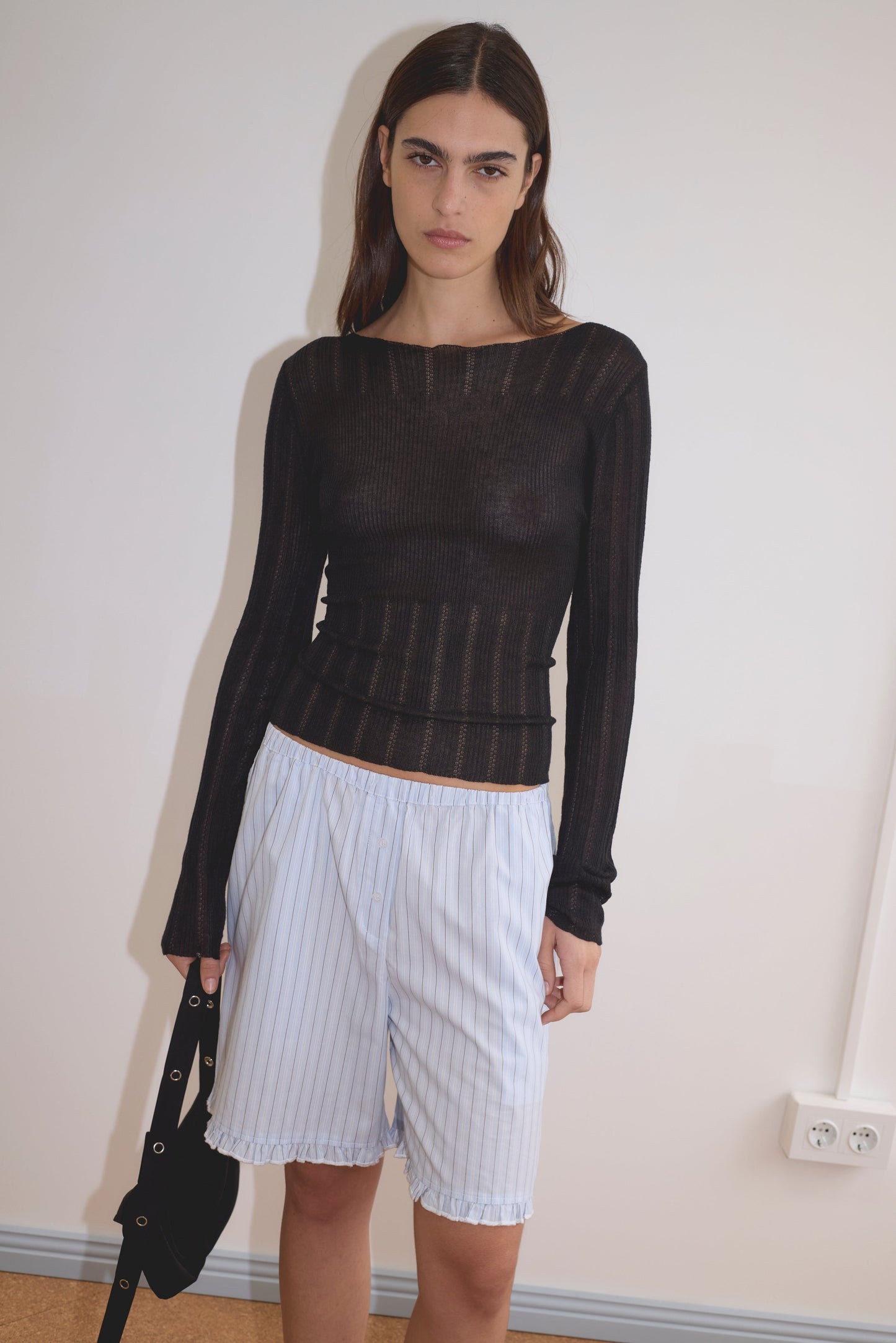 Open Work Longsleeve - Black