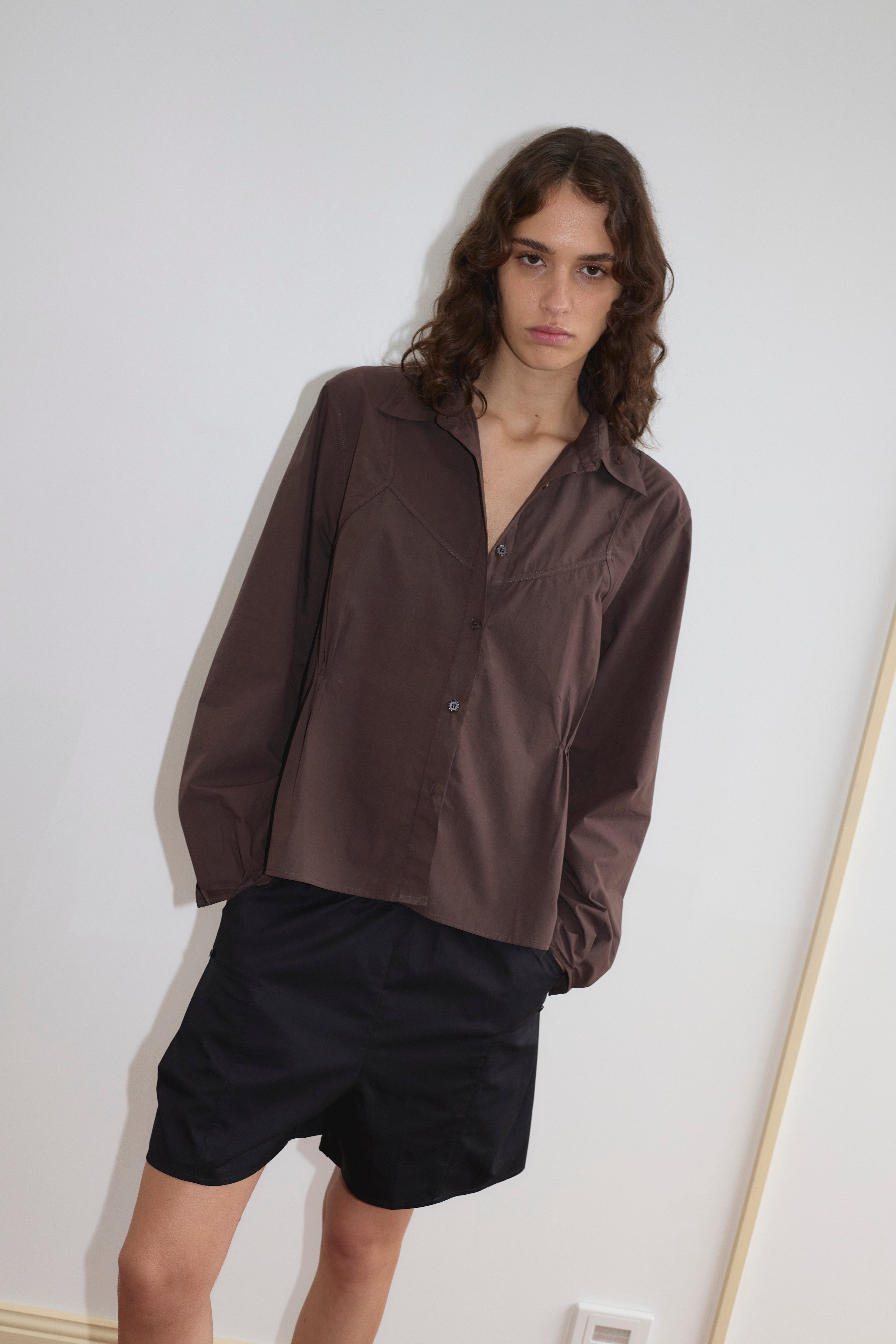 Cami Overshirt - Sepia – Deiji Studios US