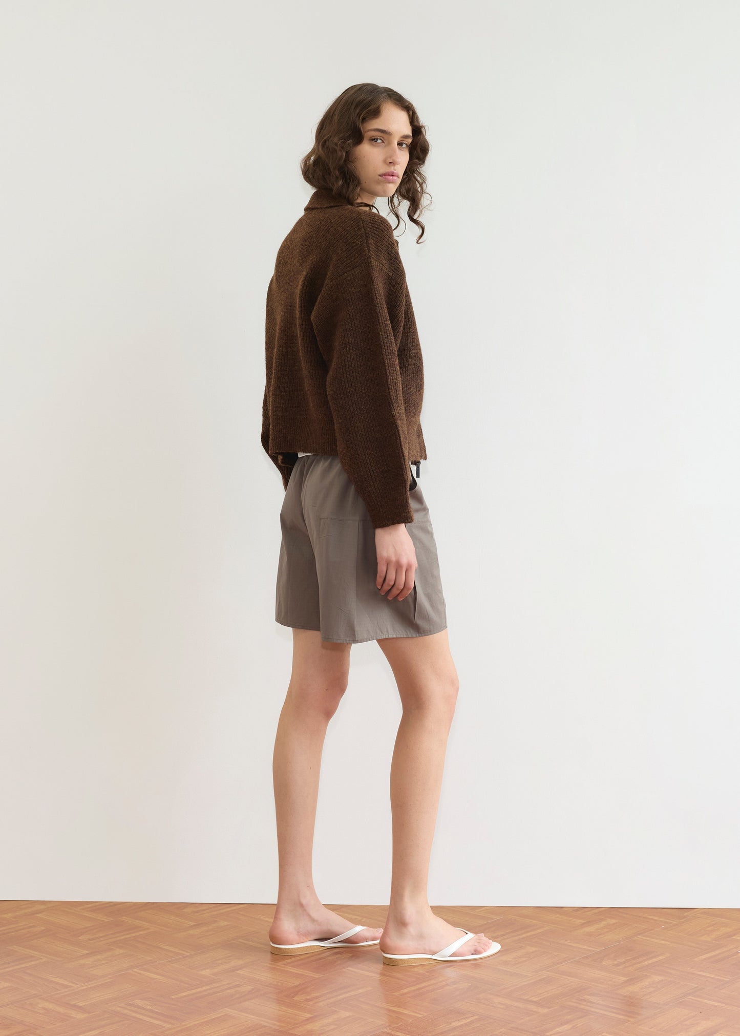Double Layer Cardigan - Brown