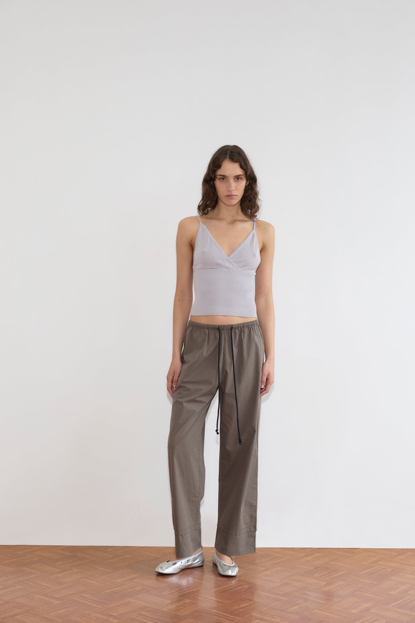 Cross Panel Knit Top - Soft Lilac