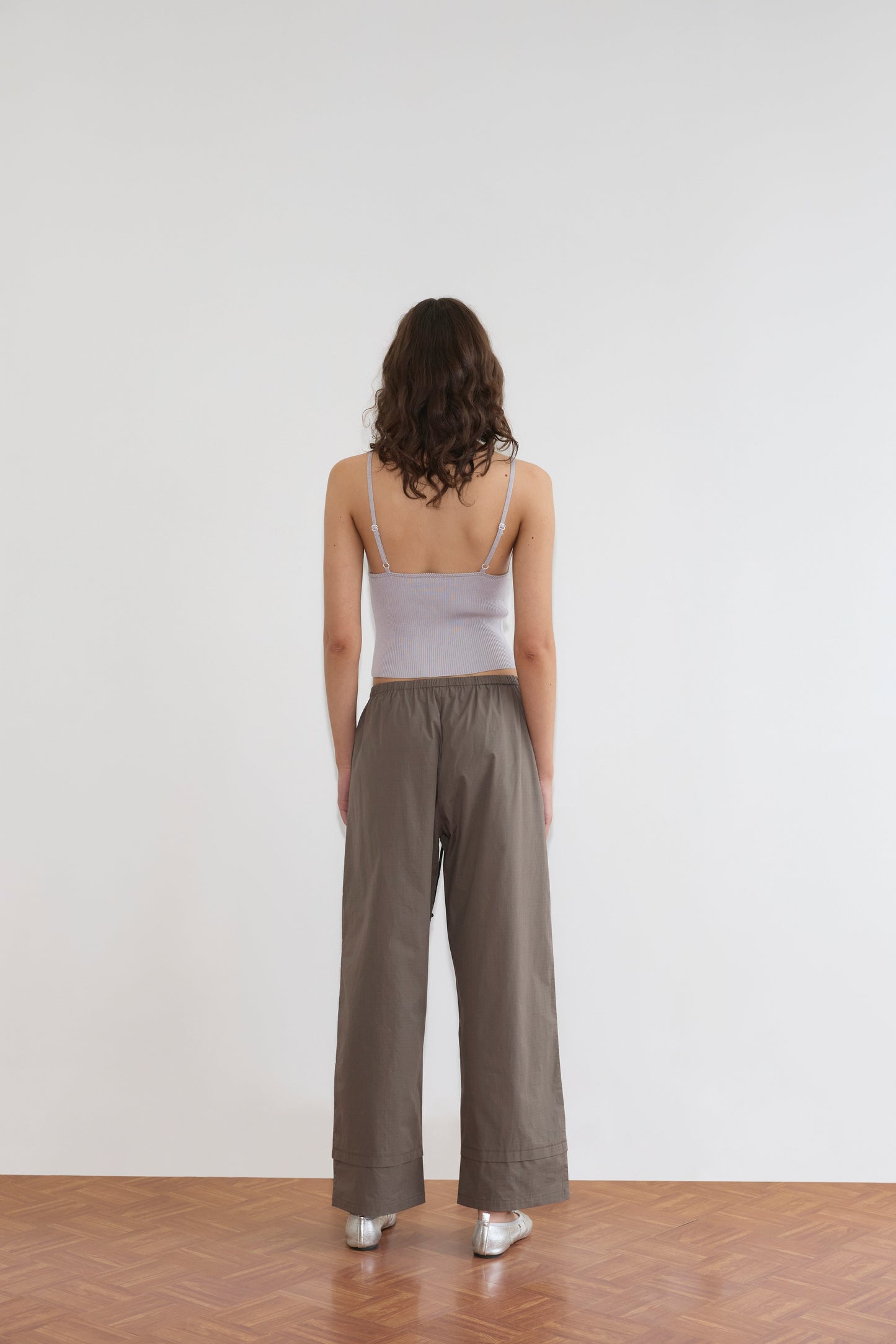 Cross Panel Knit Top - Soft Lilac