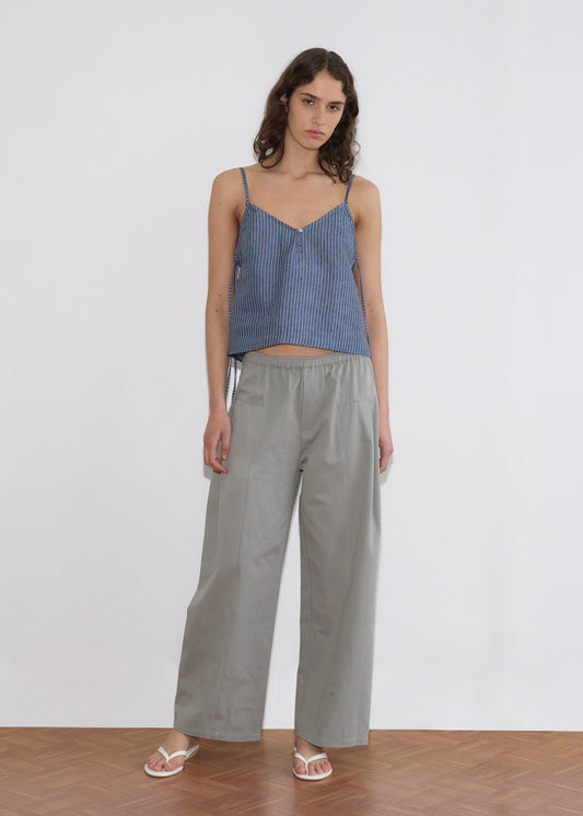 V Neck Cami - Azure Stripe