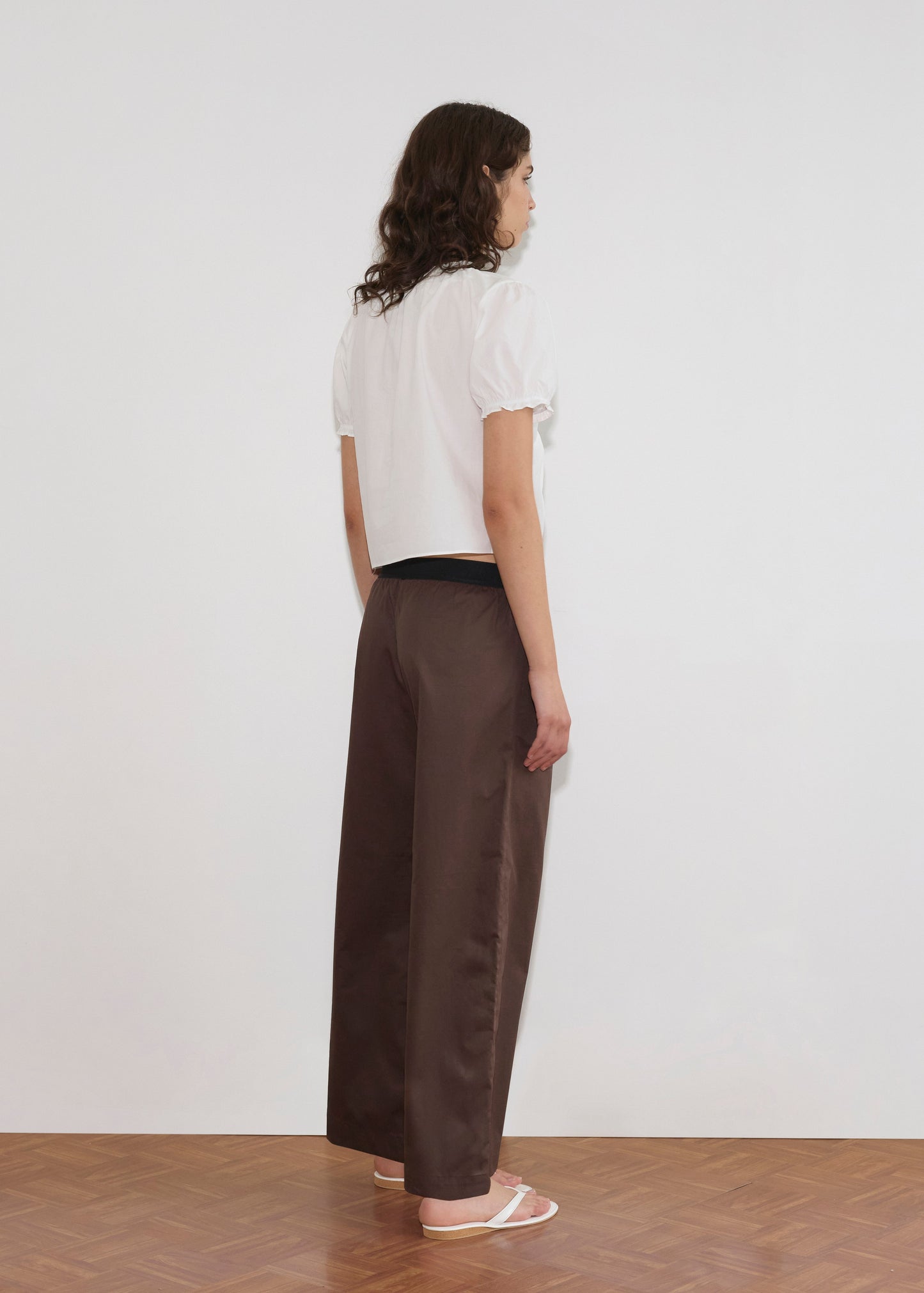 Contrast Waist Pant - Brown