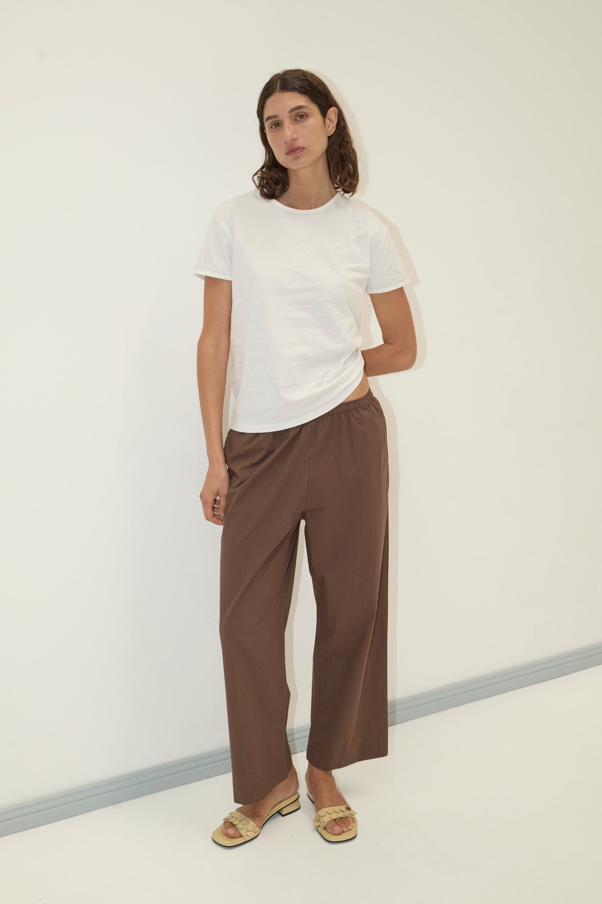 Ease Trouser - Carob Check
