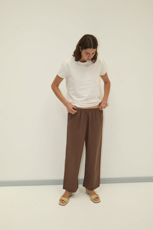 Ease Trouser - Carob Check