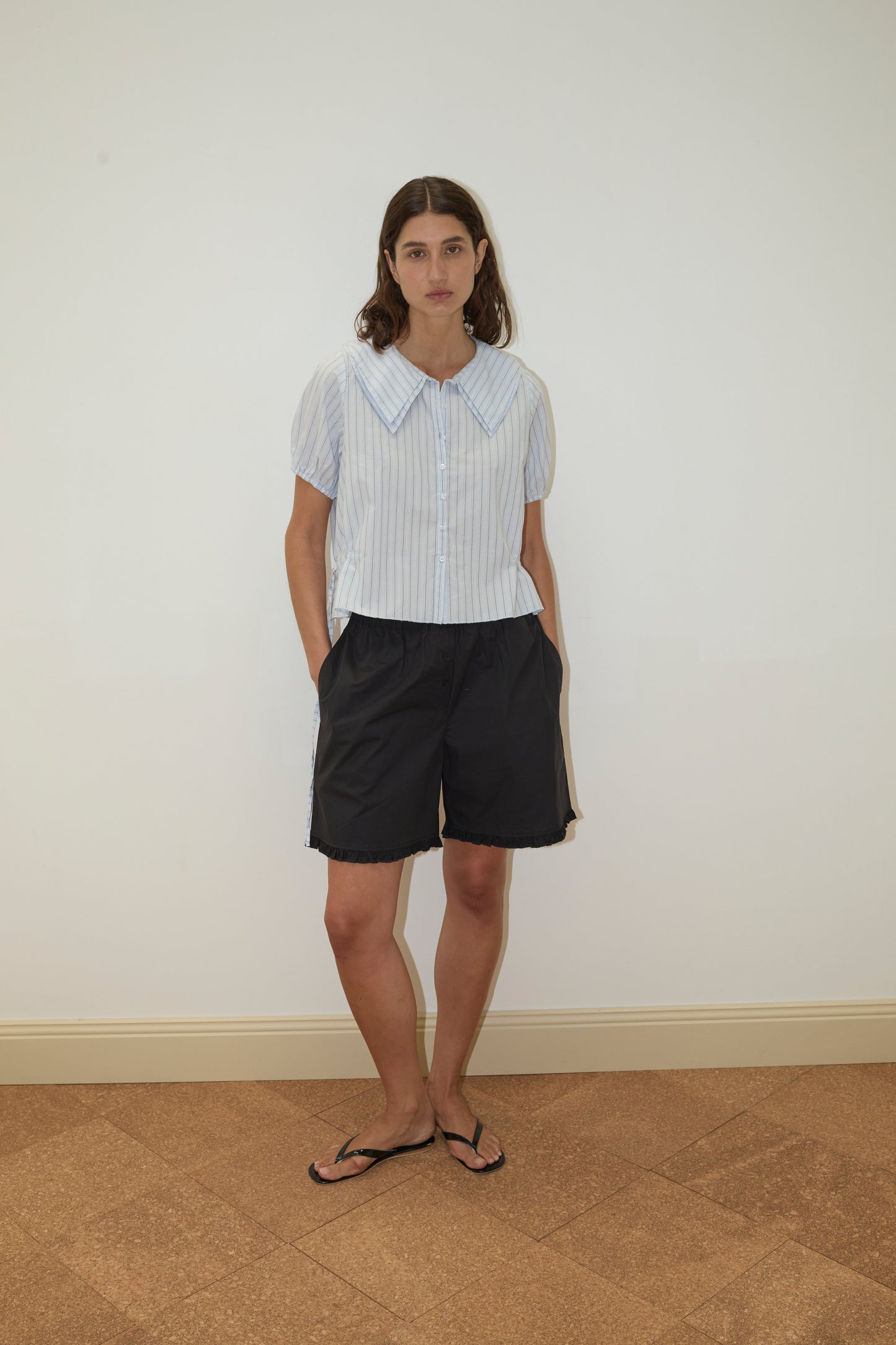 Double Collar Shirt - Mineral Stripe