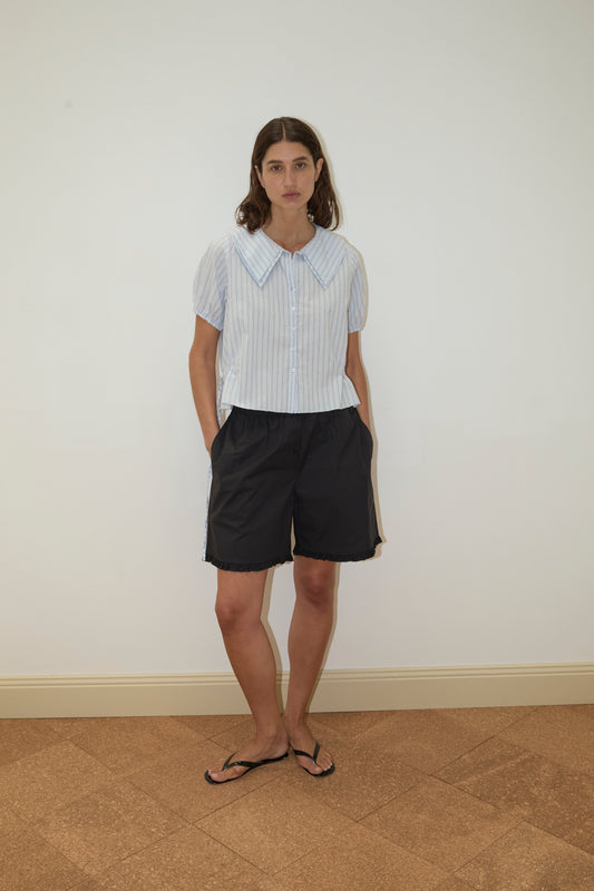 Double Collar Shirt - Mineral Stripe