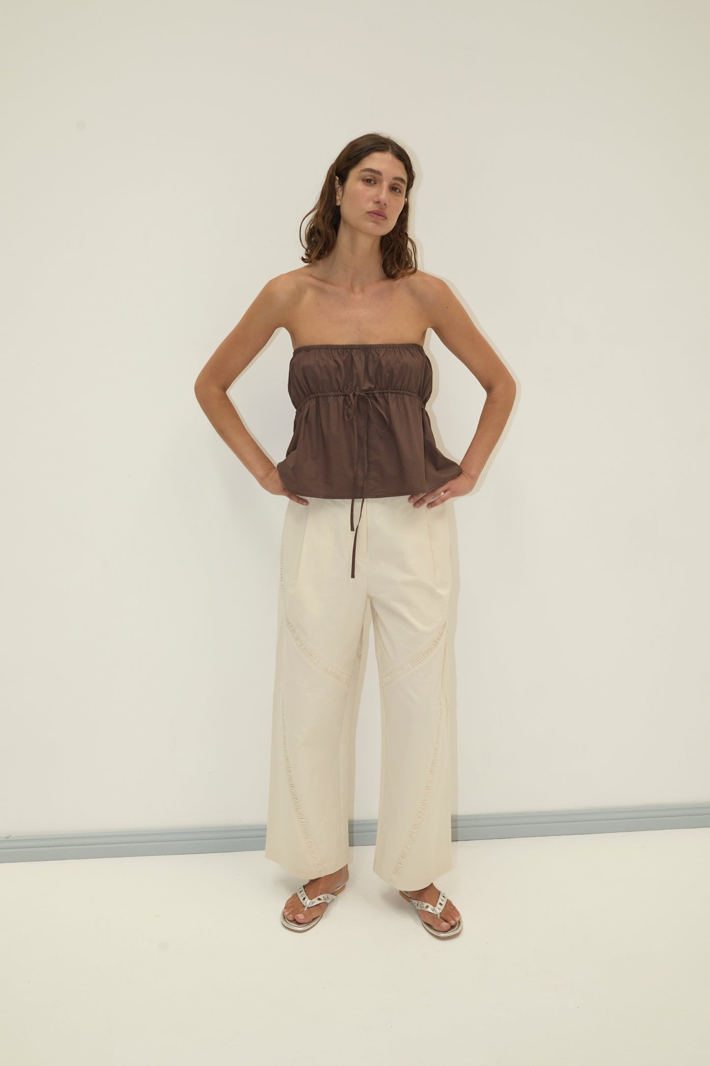 Strapless Cotton Top - Chocolate