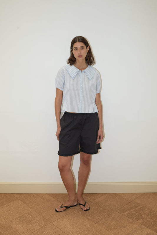 Double Collar Shirt - Mineral Stripe