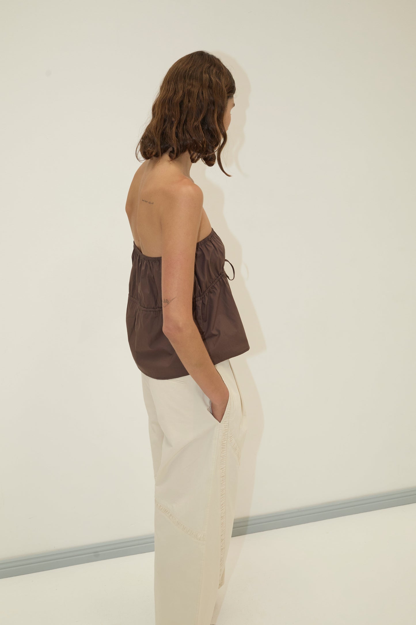 Strapless Cotton Top - Chocolate