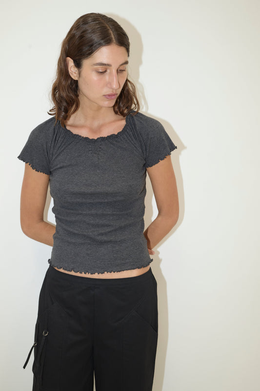 Flounce Tee - Grey