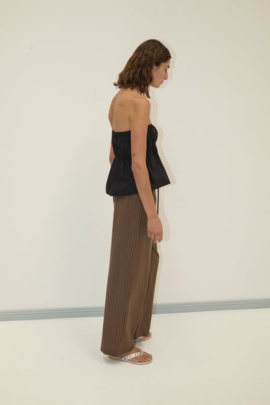 strapless cotton top - black