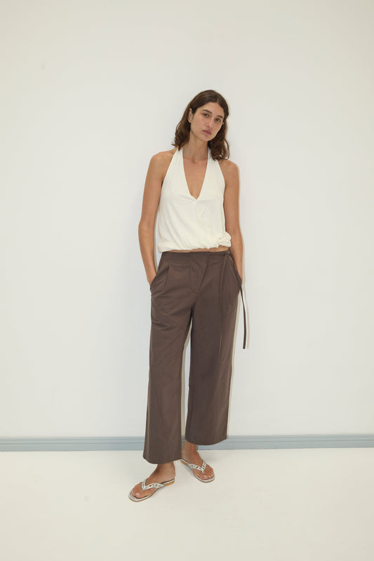 Flag Tie Pant - Dark Brown