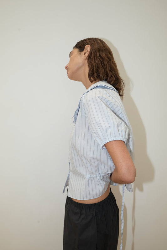 Double Collar Shirt - Mineral Stripe