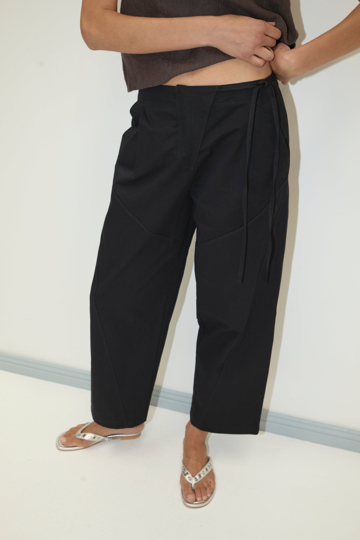 Flag Tie Pant - Black