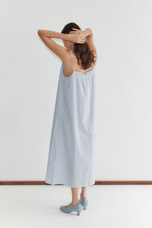 Light Maxi Dress - Powder Check