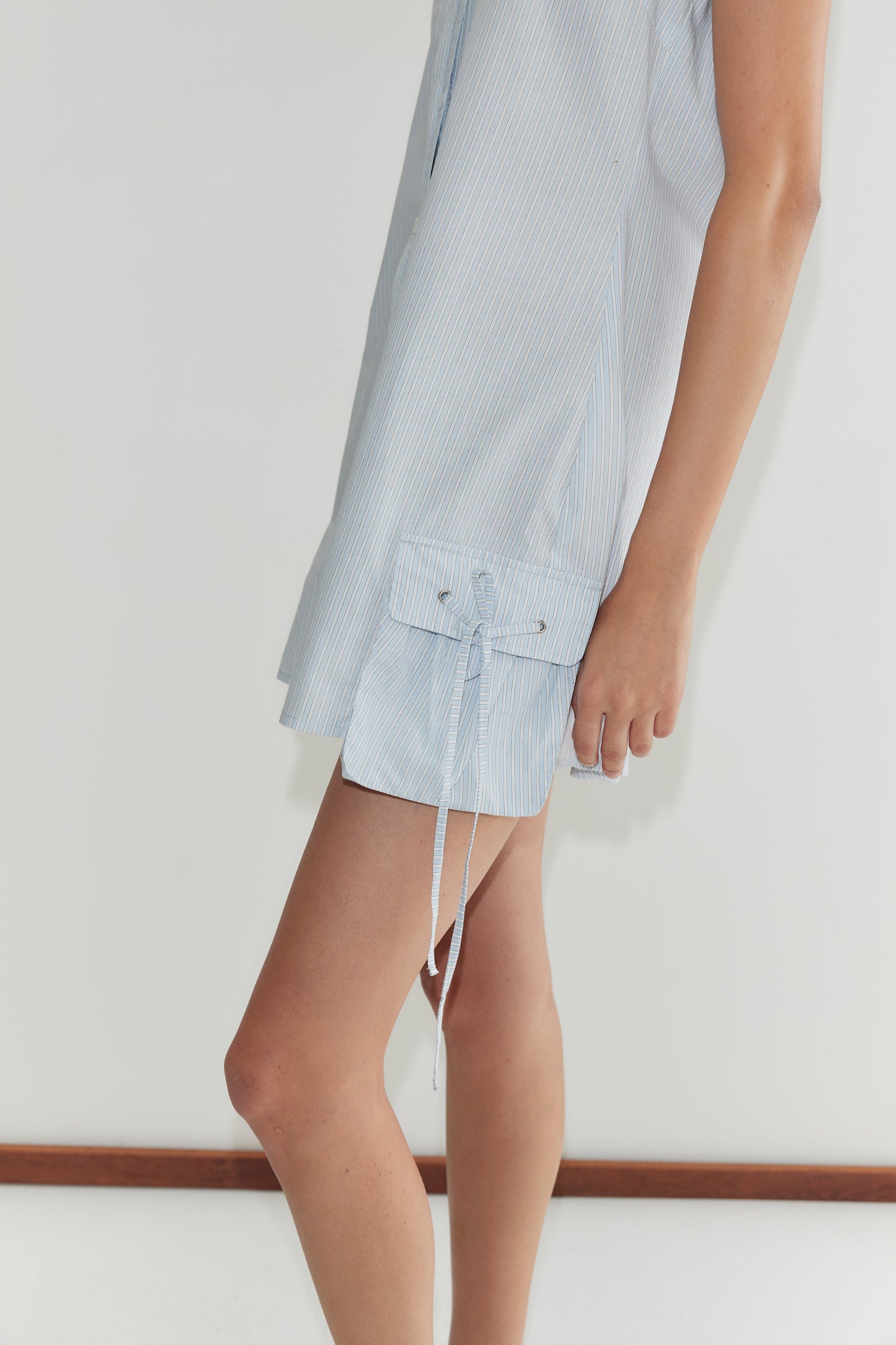 Pocket Halter Dress - Mist Stripe