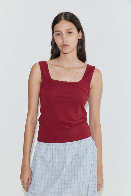 Piping Tank - Crimson