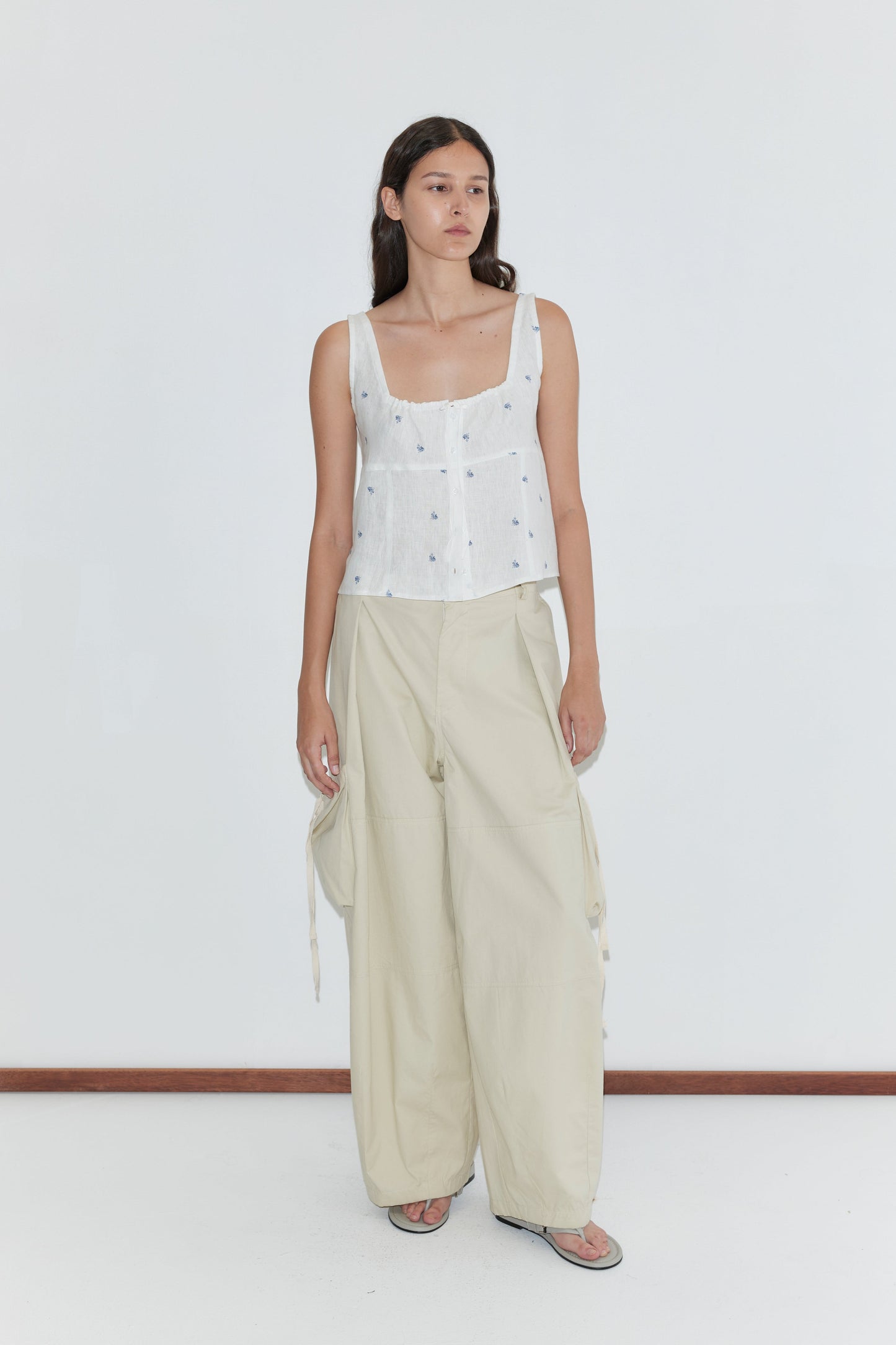 Relax Tie Top - Floral Blue