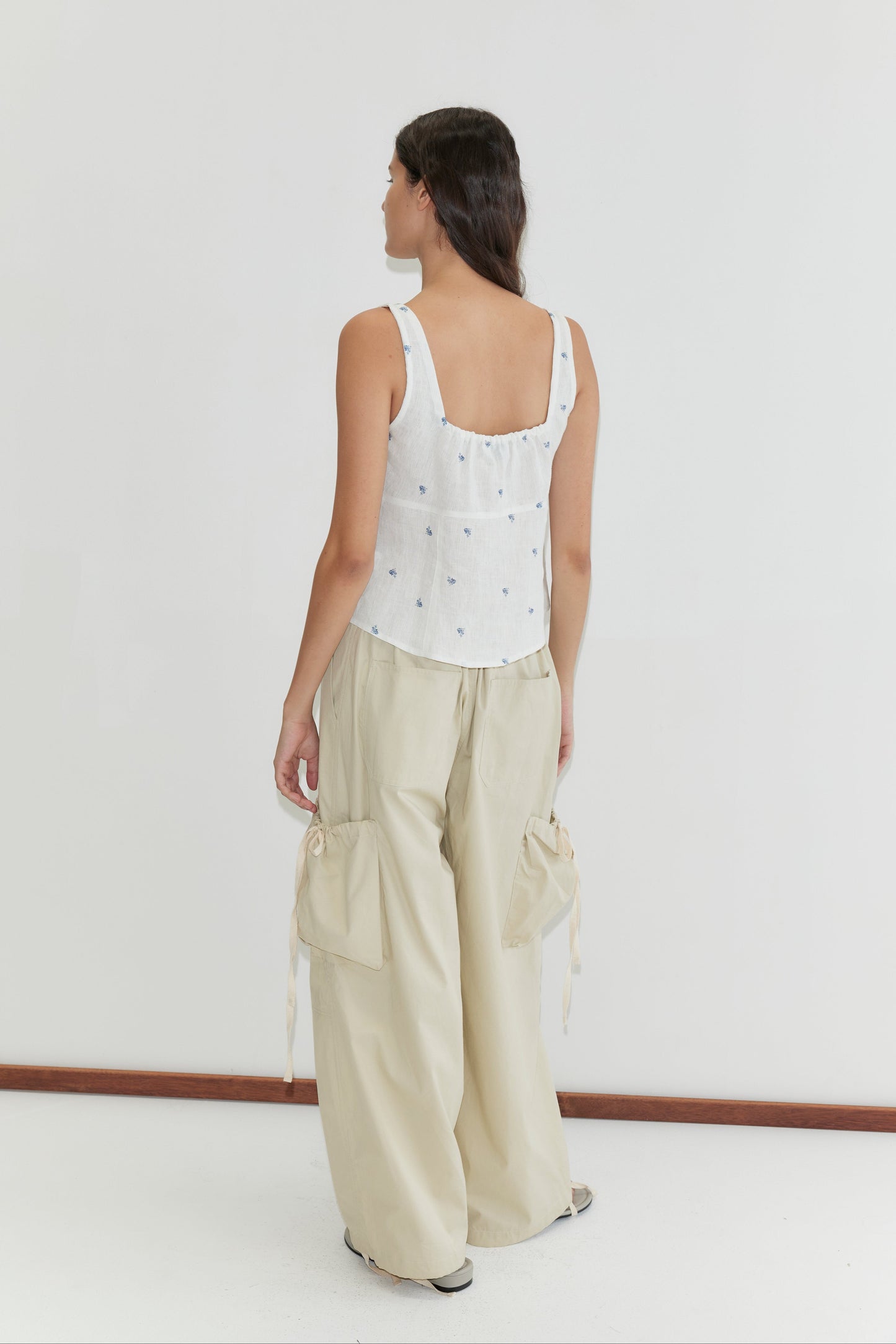 Relax Tie Top - Floral Blue