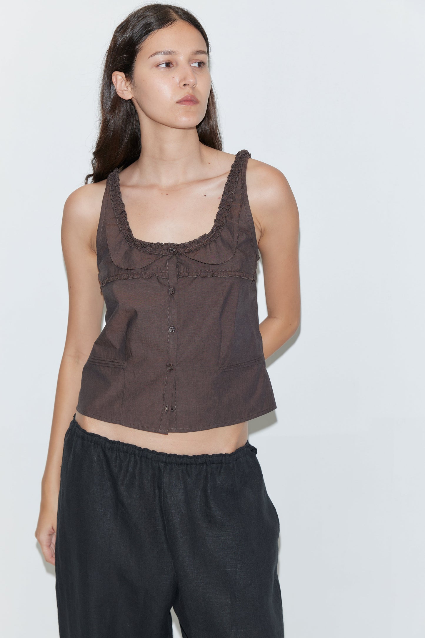 Frills Top - Toast
