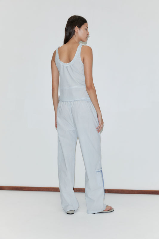 Grosgrain Pant - Mist Stripe