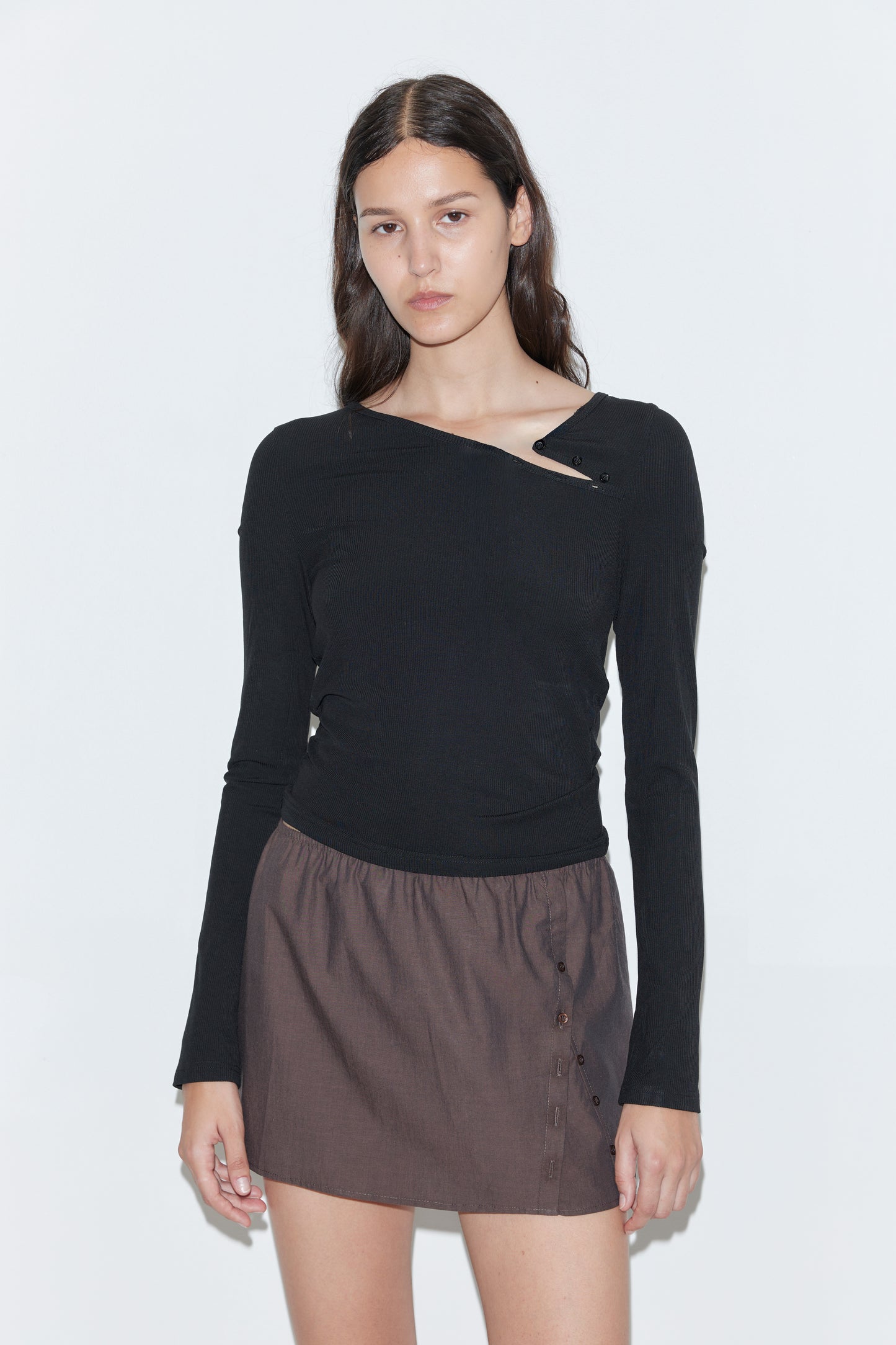 Pleat Split Skirt - Toast