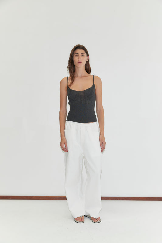 Square Pocket Pant - White