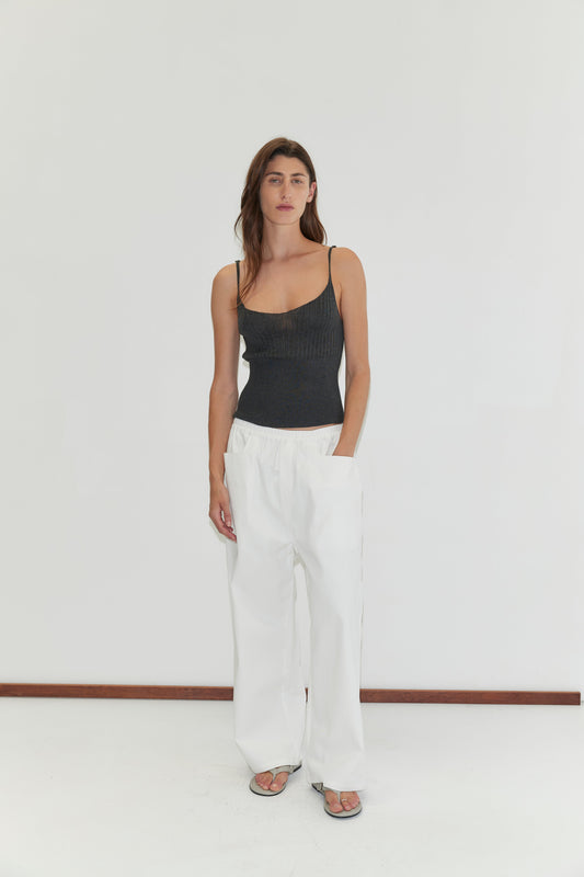 Square Pocket Pant - White