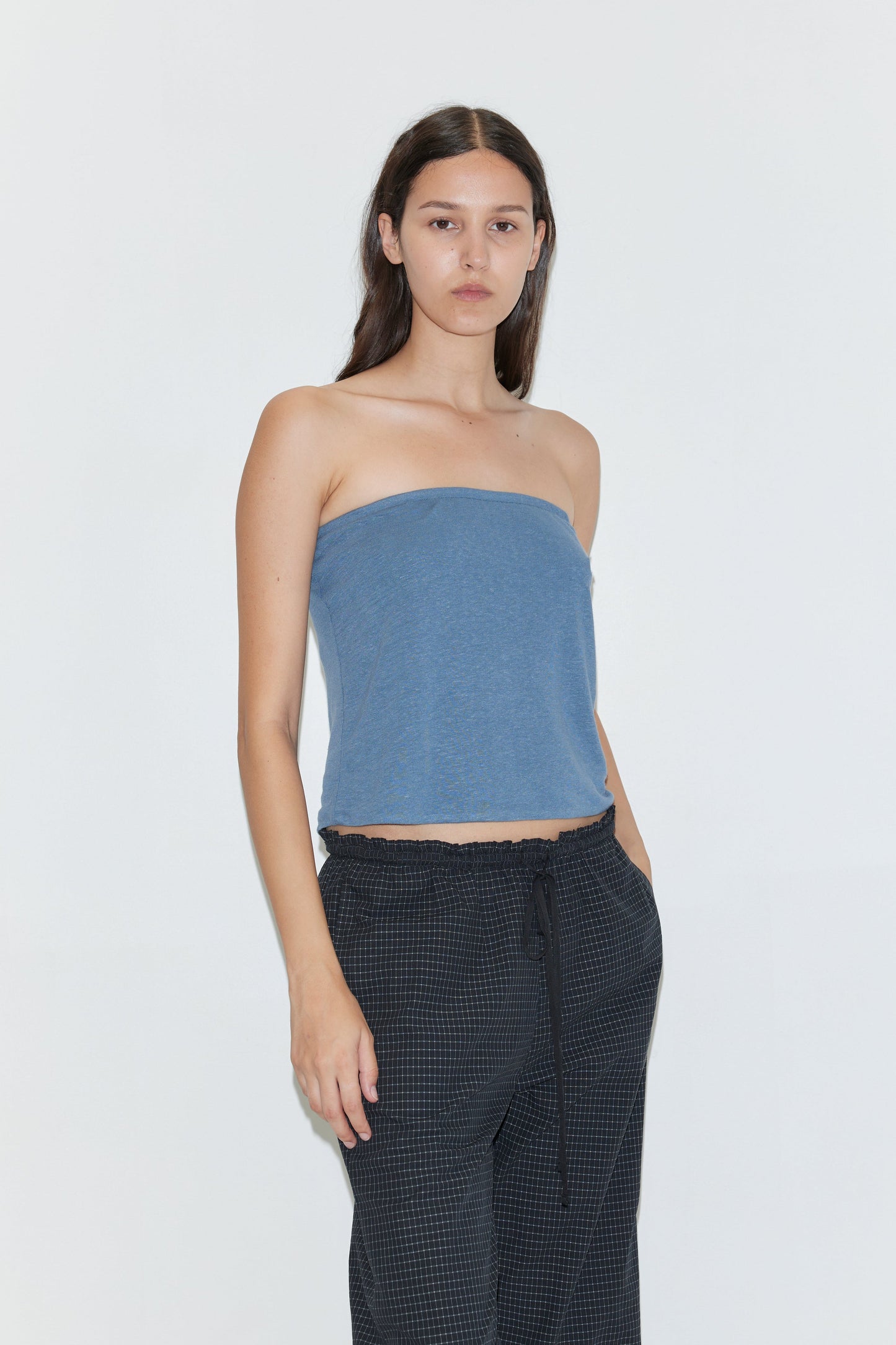 Double Layer Jersey Halter - Blue