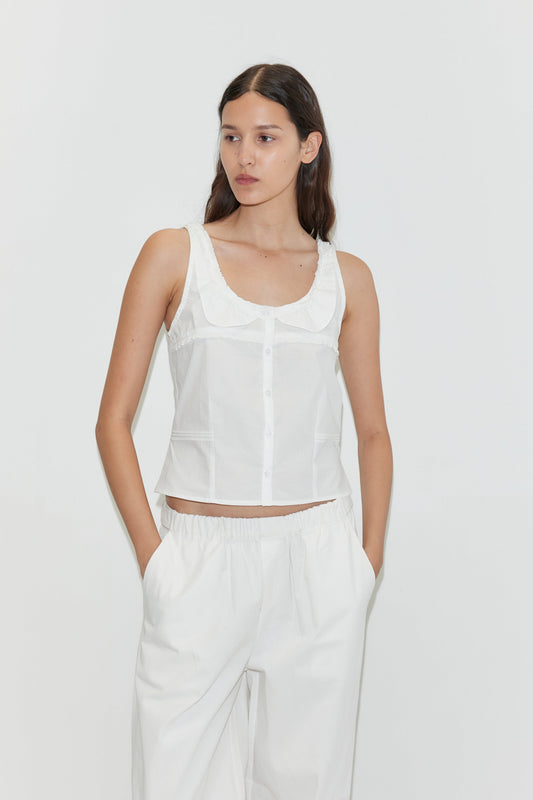 Frills Top - White