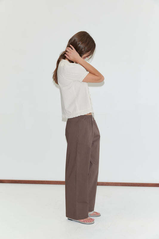 Pintuck Top - Bone Check